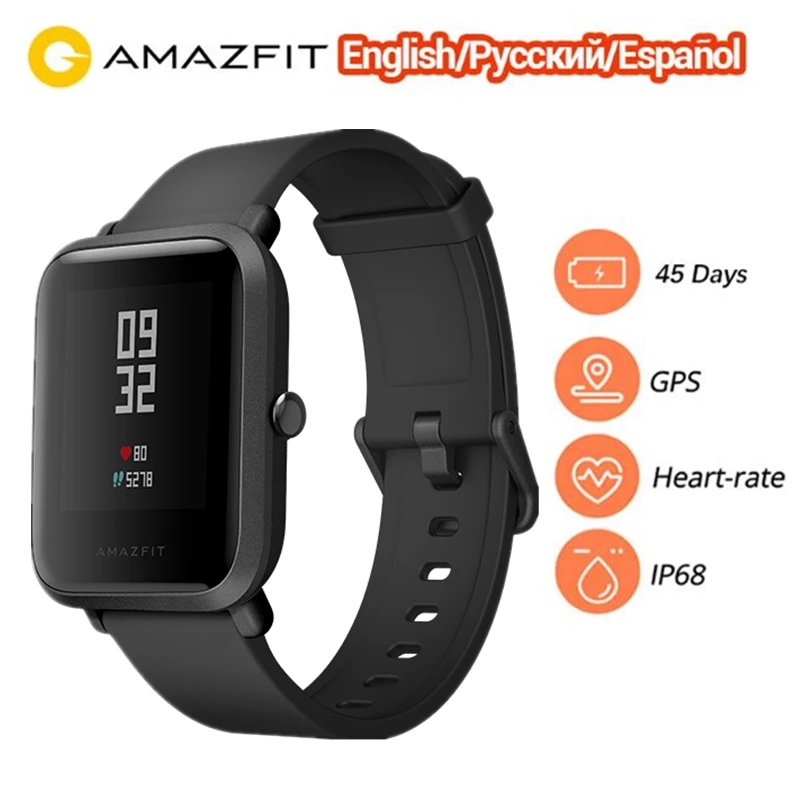 Xiaomi Amazfit Bip Smart Watch Bluetooth GPS Sport Heart Rate Monitor Amazfit Smart Watch Men IP68 45 Days Standby Gloness Clock
Xiaomi Amazfit Bip Smart Watch Bluetooth GPS Sport Heart Rate Monitor Amazfit Smart Watch Men IP68 45 Days Standby Gloness Clock
