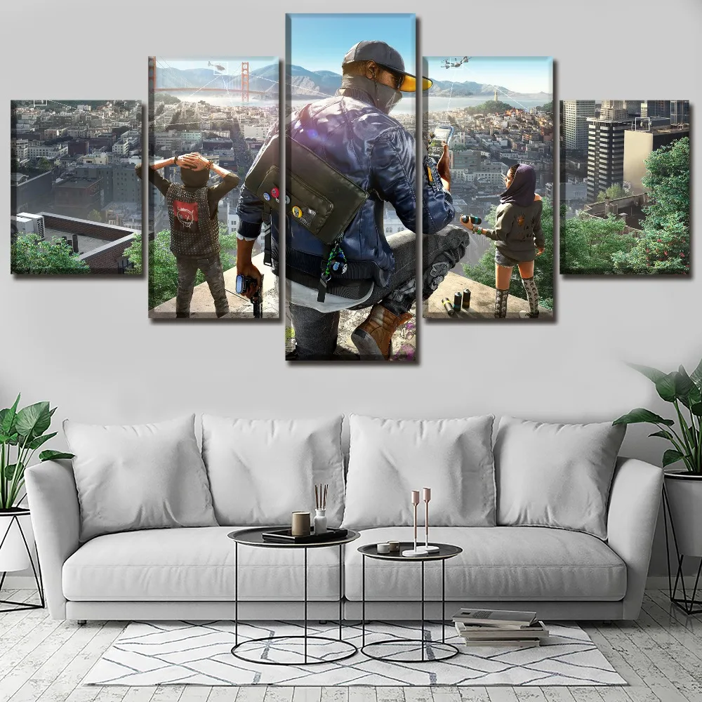 Modular Picture Framework On Canvas Printing Type Painting One Set 5 Piece Game Watch Dogs 2 Role Poster Wall Art Home Decor
Modular Picture Framework On Canvas Printing Type Painting One Set 5 Piece Game Watch Dogs 2 Role Poster Wall Art Home Decor