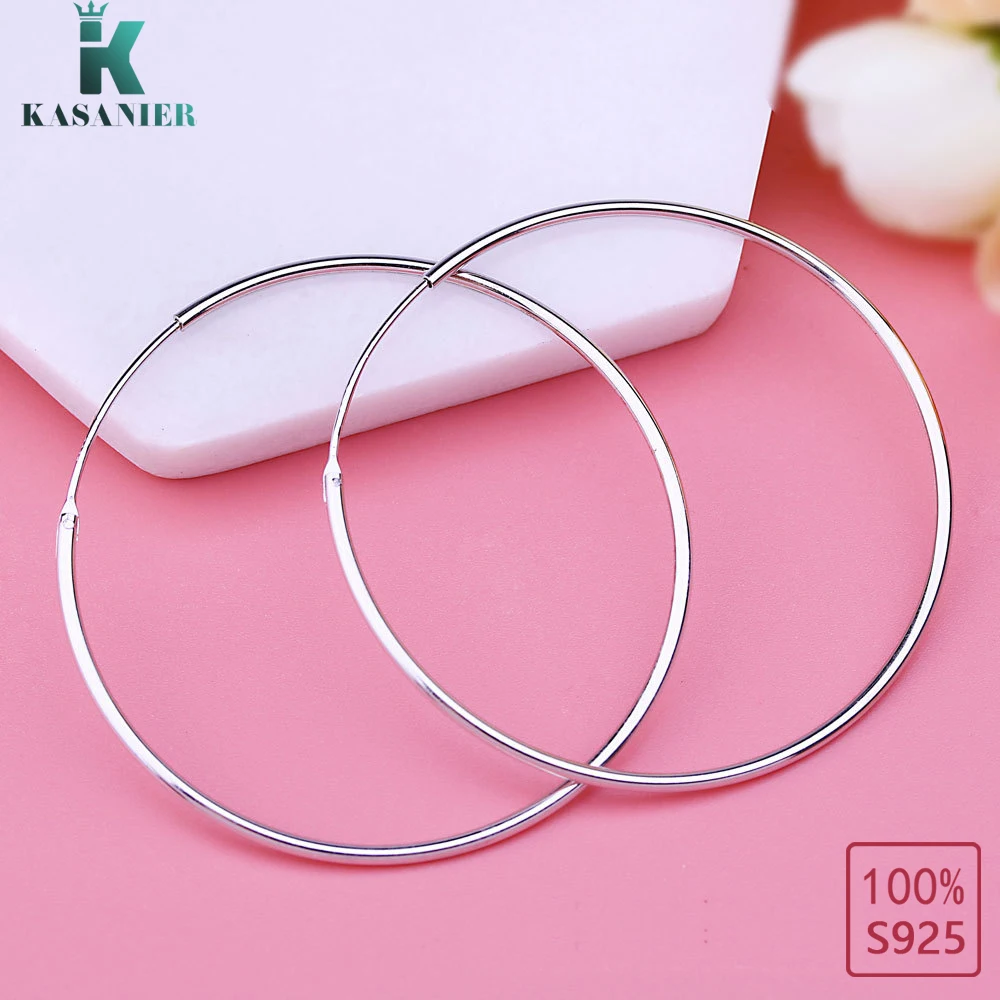 2019 New 1Pair Fashion S925 Sterling Silver 5.5MM Earrings Luxury Earrings For Women Big Circle Hoop Earrings Charm Jewelry
2019 New 1Pair Fashion S925 Sterling Silver 5.5MM Earrings Luxury Earrings For Women Big Circle Hoop Earrings Charm Jewelry