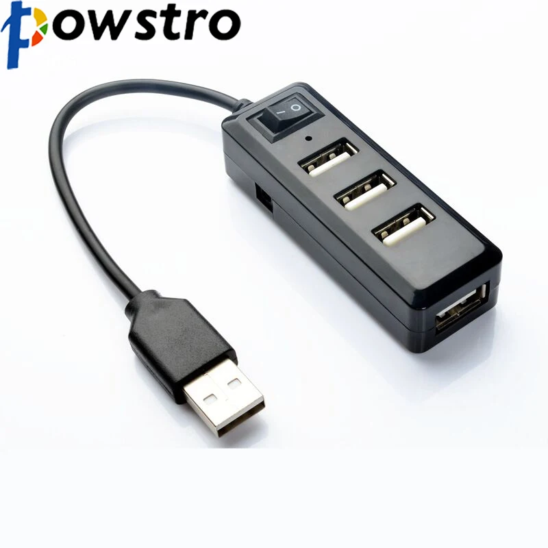 

Powstro USB 2.0 Hub Ultra Slim 4 port USB Splitter 480Mbps Splitter Expansion Desktop Laptop Adapter with Indicator Light