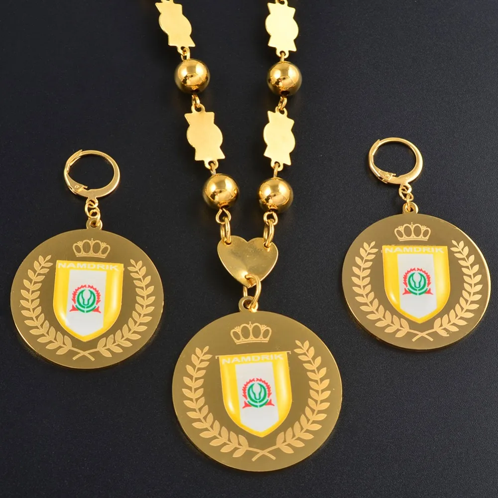 Anniyo Namdrik flag Jewelry sets Pendant Big Earrings Round Ball Beads Chain Necklaces Jewellery Gifts #071821
Anniyo Namdrik flag Jewelry sets Pendant Big Earrings Round Ball Beads Chain Necklaces Jewellery Gifts #071821