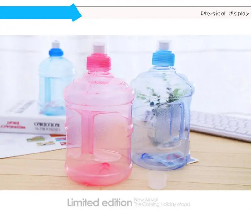 0.5L//1L Portable Big BPA Free Sport Gym Training Drink Water Bottle Cap Kettle