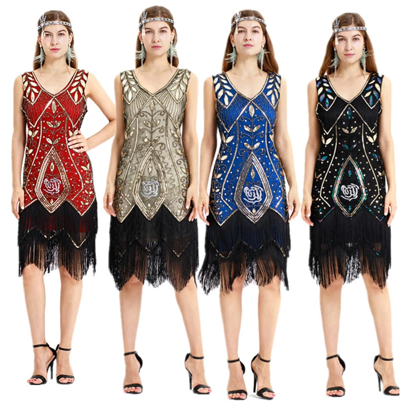 Women 1920 s Vintage Great Gatsby Dress Sequins Dress V-Neck Tassels Bodycon Beaded Party Dress Flapper Dresses Art Deco Double
Women 1920 s Vintage Great Gatsby Dress Sequins Dress V-Neck Tassels Bodycon Beaded Party Dress Flapper Dresses Art Deco Double