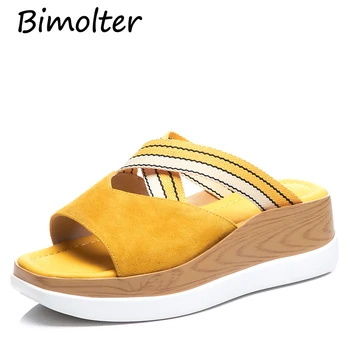 Bimolter Women Yellow Black Platform Slippers Thick Heels Flats With Footwear Casual Girl's Street Wear Summer Shoes FC086
Bimolter Women Yellow Black Platform Slippers Thick Heels Flats With Footwear Casual Girl's Street Wear Summer Shoes FC086