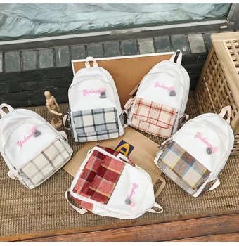 2019 Fashion New Contrast Color Small Fresh Plaid Letters Embroidered Nylon Women Casual Backpack Backpack Mochilas Mujer
2019 Fashion New Contrast Color Small Fresh Plaid Letters Embroidered Nylon Women Casual Backpack Backpack Mochilas Mujer