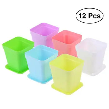 BESTOYARD 12pcs Plastic Plant Pots 7x7cm Square Flower Pot with Saucers for Planting
BESTOYARD 12pcs Plastic Plant Pots 7x7cm Square Flower Pot with Saucers for Planting