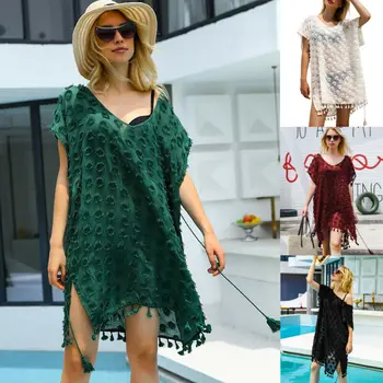 2019 Women Sexy Beach Cover up Swimwear Bikini Beach Wear Cover Up Tassel Female Short Sleeve Summer See-through Bather
2019 Women Sexy Beach Cover up Swimwear Bikini Beach Wear Cover Up Tassel Female Short Sleeve Summer See-through Bather