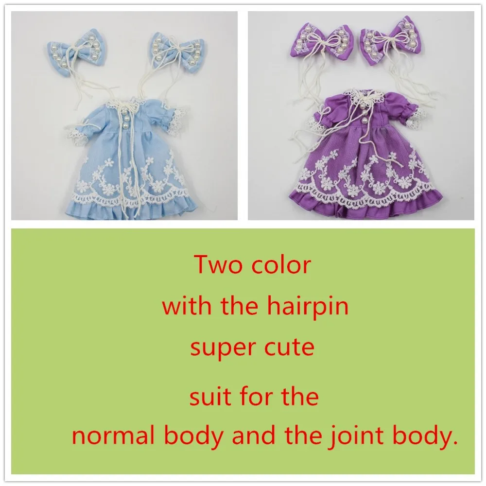 Clothes For 1/6 Blyth ICY Licca dolls Princess Dress With Hairdress 2 Colors Blue and Purple
Clothes For 1/6 Blyth ICY Licca dolls Princess Dress With Hairdress 2 Colors Blue and Purple