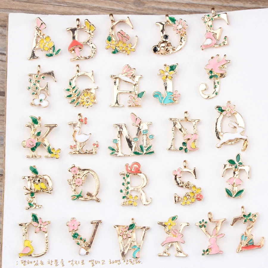 New Enamel Drop Oil Floral Metal Alloy Letter Alphabet Charms For DIY Jewelry Bracelet Necklace Fashion Phone Chain Charm
New Enamel Drop Oil Floral Metal Alloy Letter Alphabet Charms For DIY Jewelry Bracelet Necklace Fashion Phone Chain Charm