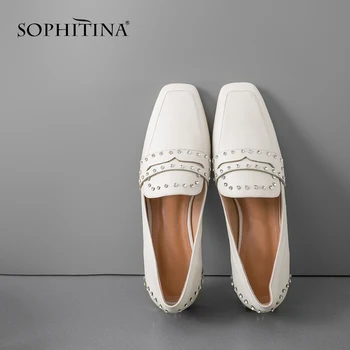 SOPHITINA Sheepskin Women Flats Square Toe Soft Breathable Special Design Elegant Shoes Rivet Fashion Handmade New Flats MO103
SOPHITINA Sheepskin Women Flats Square Toe Soft Breathable Special Design Elegant Shoes Rivet Fashion Handmade New Flats MO103