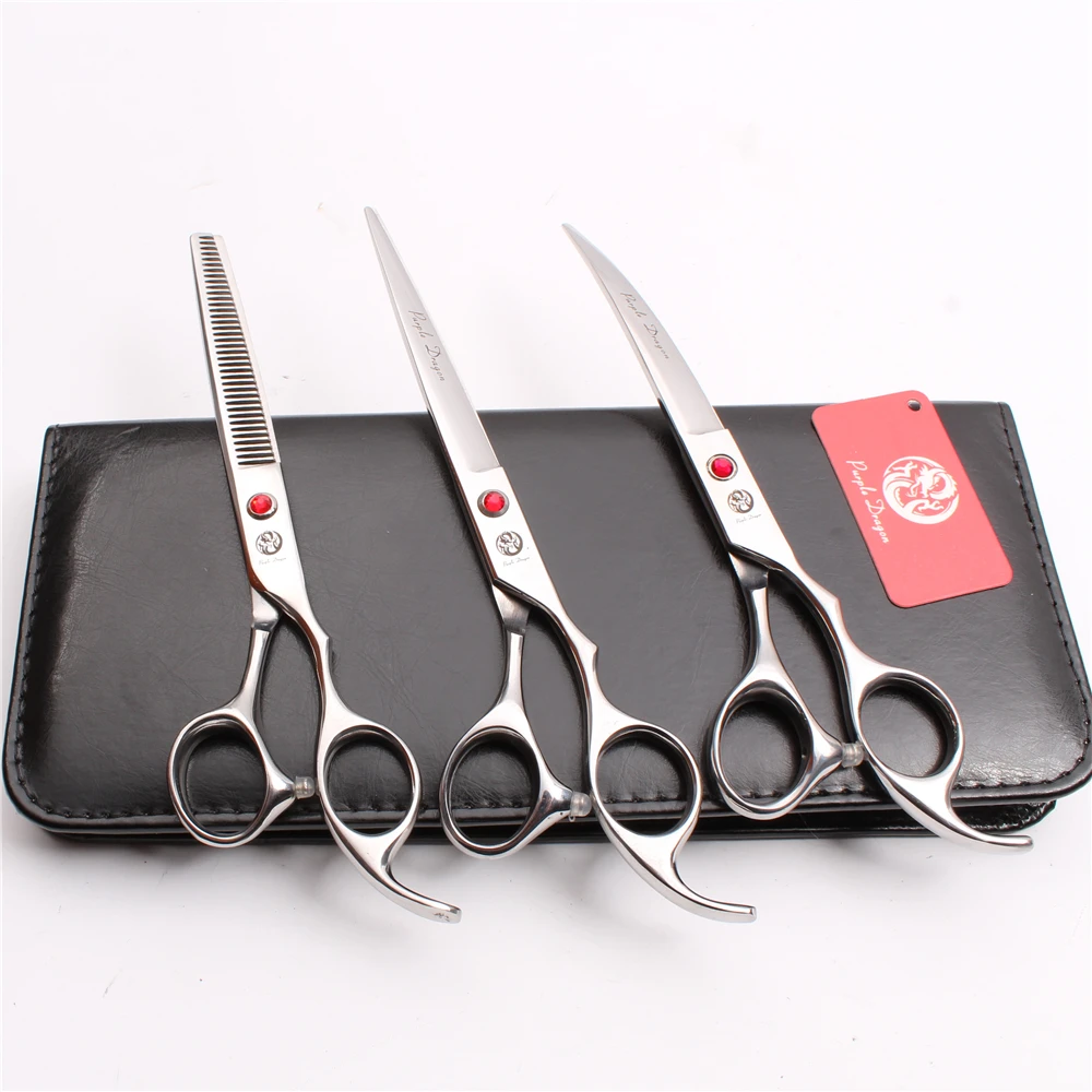 Z3003 3Pcs 7'' Silvery Japan Steel Cutting Shears + Thinning Scissors + Down Curving Shears Professional Pets Hair Scissors Suit
Z3003 3Pcs 7'' Silvery Japan Steel Cutting Shears + Thinning Scissors + Down Curving Shears Professional Pets Hair Scissors Suit