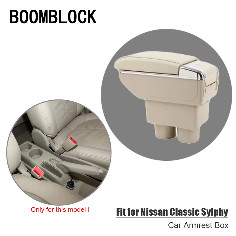Auto Car Armrest Box Modified For Nisan Sylphy Sedan Tiida 2018 2017 -2009 USB Cup Holder Ashtray Organizers Accessories | Автомобили и