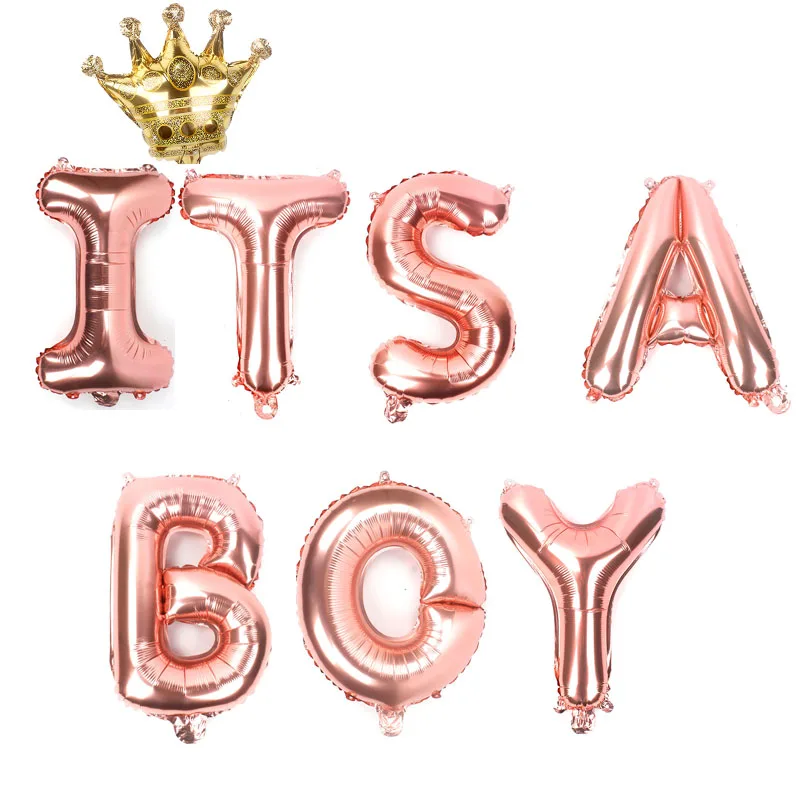 16 inch Gold crown para Baby Shower Foil Balloon rose gold Its a Boy Girl Babyshower letters globos Party Supplies Gender Reveal
16 inch Gold crown para Baby Shower Foil Balloon rose gold Its a Boy Girl Babyshower letters globos Party Supplies Gender Reveal