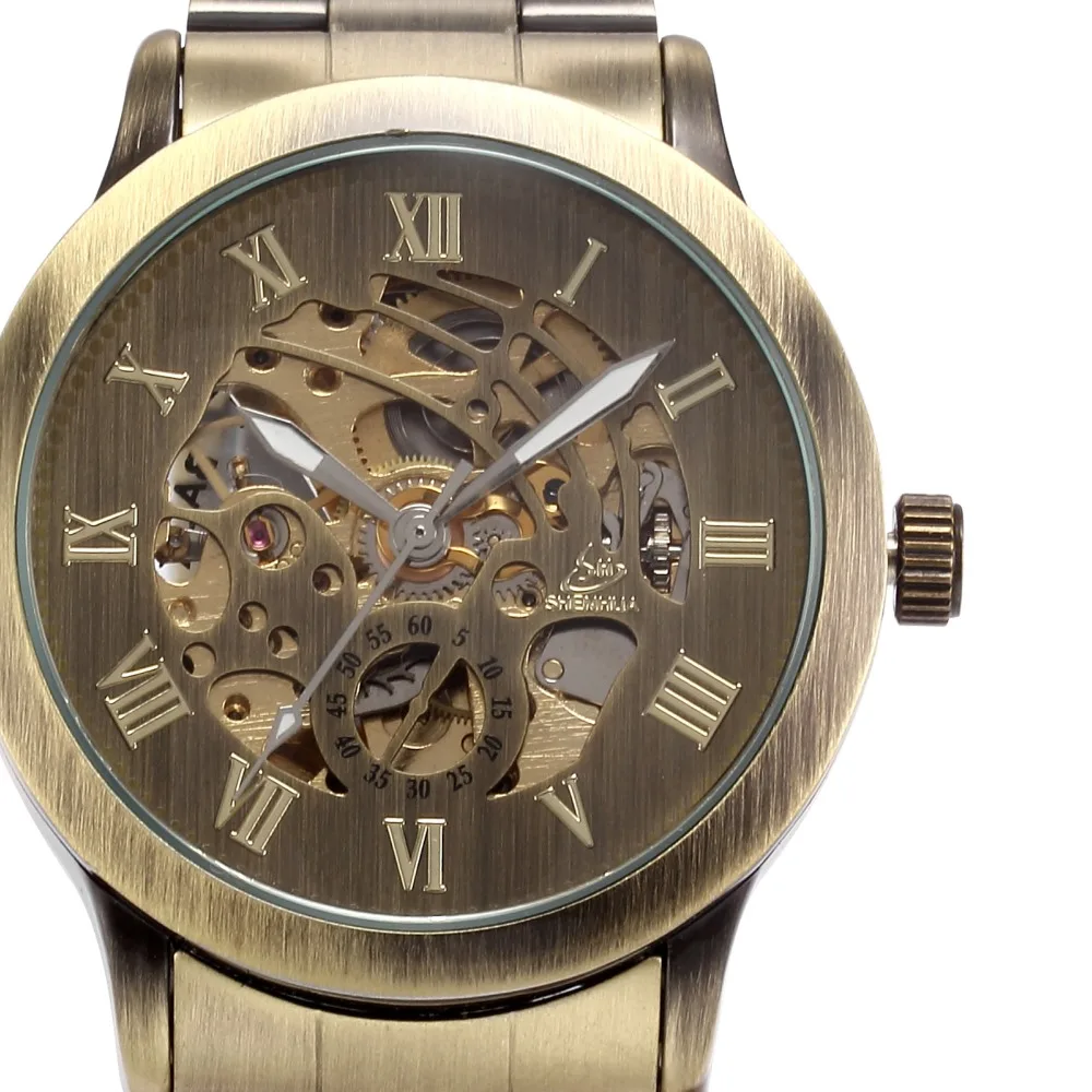 SHENHUA Classic Bronze Skeleton Watches Stainless Steel Band Wrist Watch Man Automatic Mechanical Male Clock Relogios
SHENHUA Classic Bronze Skeleton Watches Stainless Steel Band Wrist Watch Man Automatic Mechanical Male Clock Relogios