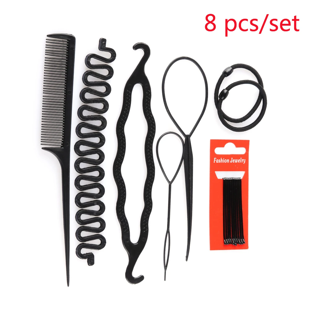 8 Pcs/Set Magic Hair Styling Accessories Set Braiders Hair Pin Bun Roller Maker Hair Braiding Twist Curler Styling Tool
8 Pcs/Set Magic Hair Styling Accessories Set Braiders Hair Pin Bun Roller Maker Hair Braiding Twist Curler Styling Tool