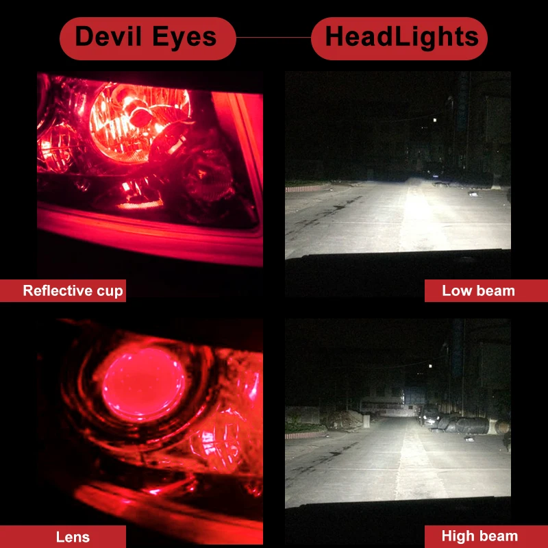 CARLitek Led 9005 9006 H7 H11 Red/Blue Devil Eyes Car Led Headlight Bulb 10000LM 6500K CSP Chip Led Fog Lamp Projector Lens
CARLitek Led 9005 9006 H7 H11 Red/Blue Devil Eyes Car Led Headlight Bulb 10000LM 6500K CSP Chip Led Fog Lamp Projector Lens