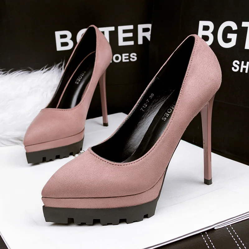 Sexy Fine Suede High Heel Women's Shallow Mouth Single Shoes Professional Pointed Waterproof Platform High Heels
Sexy Fine Suede High Heel Women's Shallow Mouth Single Shoes Professional Pointed Waterproof Platform High Heels