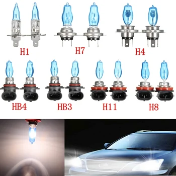 

2Pcs H1/H3/H4/H7/H8/H11/HB3/HB4 6000K 12V 100W White Car Driving HOD Xenon Bulb Lamp Light Headlight Halogen Car Head Light
