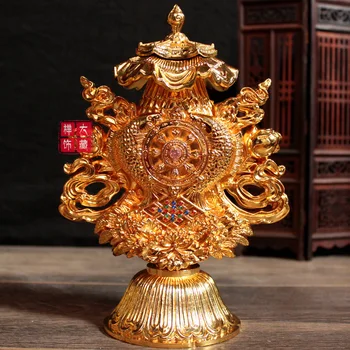19CM TALL -home efficacious Protection gilding 8 Auspicious Symbols of Buddhism prayer Cakra Practice instruments statue
19CM TALL -home efficacious Protection gilding 8 Auspicious Symbols of Buddhism prayer Cakra Practice instruments statue