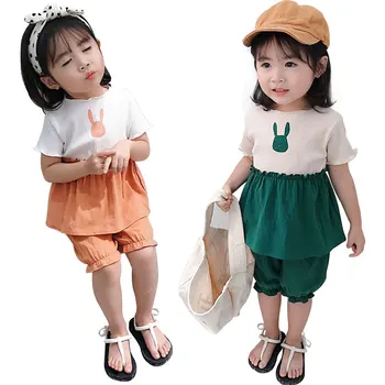 Summer new fashion girls cotton female baby bunny cute cartoon short sleeve two-piece female baby suit
Summer new fashion girls cotton female baby bunny cute cartoon short sleeve two-piece female baby suit