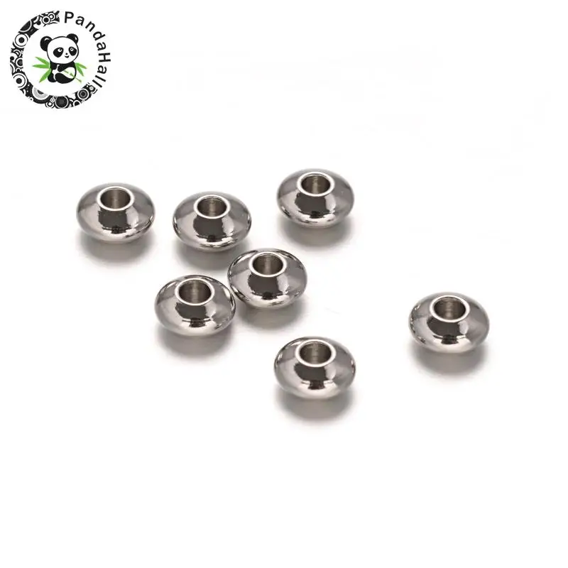 

100pcs 6x3mm Flat Round 304 Stainless Steel Bead Spacers for Jewelry Making DIY Accessories Findings Hole: 2mm