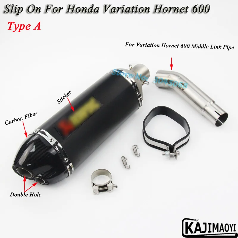 Motorcycle Carbon Fiber Laser Muffler Modified Exhaust Middle Link Pipe Slip On For Honda Variation Hornet 600 CB600F 2 Holes
Motorcycle Carbon Fiber Laser Muffler Modified Exhaust Middle Link Pipe Slip On For Honda Variation Hornet 600 CB600F 2 Holes