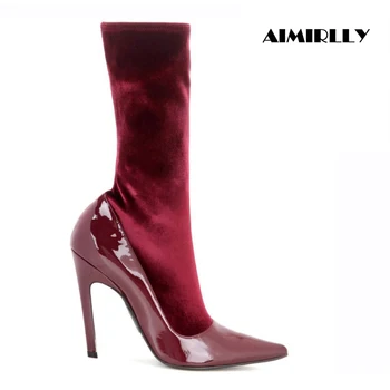 Aimirlly New Style Fashion Women Pointed Toe Mid-calf Boots Velvet and Patent Leather Perfect for Wide-Leg Trousers
Aimirlly New Style Fashion Women Pointed Toe Mid-calf Boots Velvet and Patent Leather Perfect for Wide-Leg Trousers