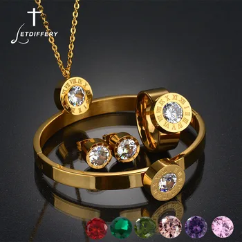 Letdiffery Gold-color Brand Roman Number Jewelry Set CZ Stone Interchangeable Jewelry Set For Women Wedding Gift
Letdiffery Gold-color Brand Roman Number Jewelry Set CZ Stone Interchangeable Jewelry Set For Women Wedding Gift