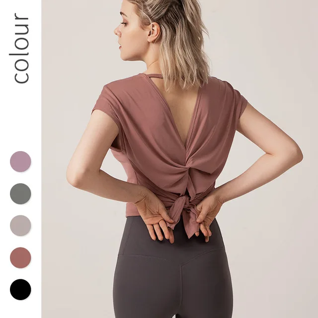 2019 sports tops gym Loose Yoga Top Gym Workout Shirt Sexy Backless Sport T Shirt Short Sleeve Running Shirt Fitness Tops
2019 sports tops gym Loose Yoga Top Gym Workout Shirt Sexy Backless Sport T Shirt Short Sleeve Running Shirt Fitness Tops