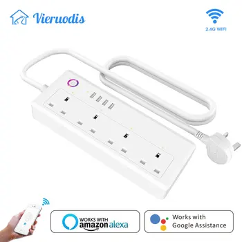 UK WiFi Smart Socket Plug Surge Protector Voice Timer Individually Control 4 Outlets Smart Power Strip for Alexa Google Home Hot
UK WiFi Smart Socket Plug Surge Protector Voice Timer Individually Control 4 Outlets Smart Power Strip for Alexa Google Home Hot