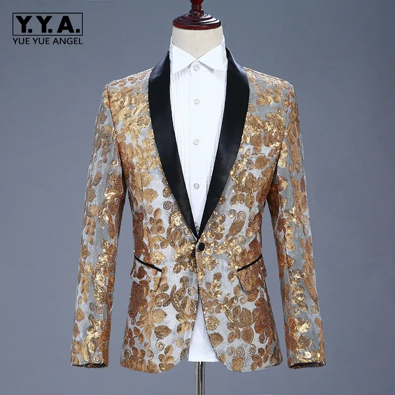 New Mens Slim Fit Sequins Embroidery Blazer Jacket Velvet Formal Dress Suit Shawl Collar Single Botton DJ Show Blazer Coat
New Mens Slim Fit Sequins Embroidery Blazer Jacket Velvet Formal Dress Suit Shawl Collar Single Botton DJ Show Blazer Coat