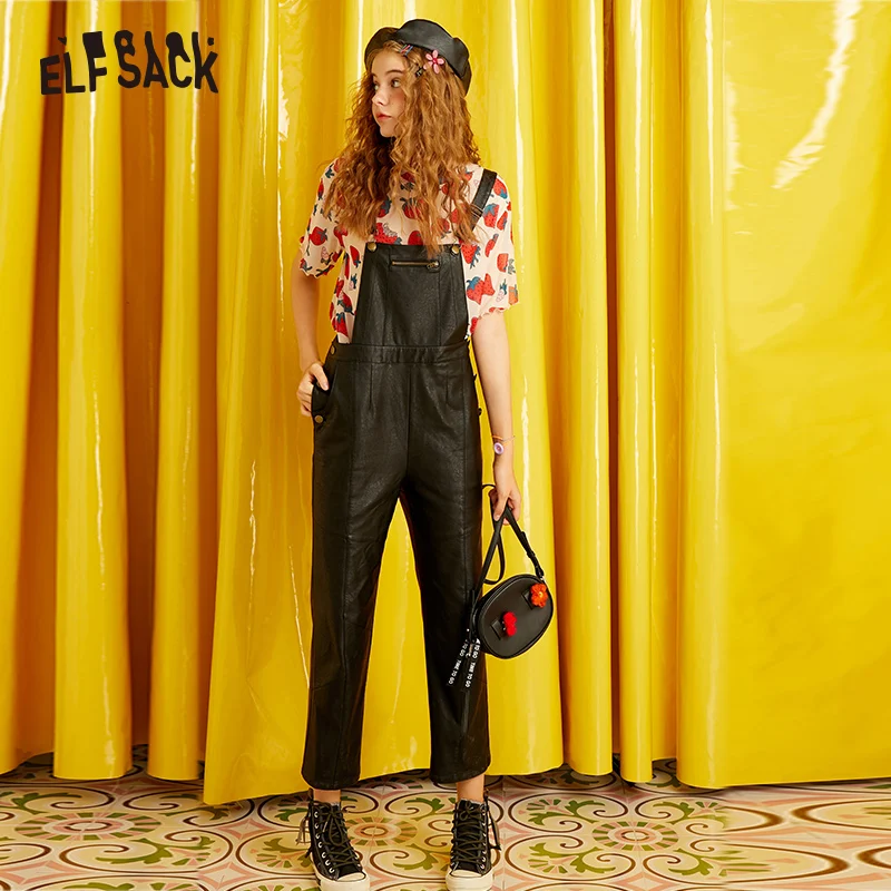 ELF SACK Fashion PU Women Jumpsuits,Black Straight Mid Waist Casual Female Rompers,2019 Autumn Streetwear Vintage Ladies Bottoms
ELF SACK Fashion PU Women Jumpsuits,Black Straight Mid Waist Casual Female Rompers,2019 Autumn Streetwear Vintage Ladies Bottoms