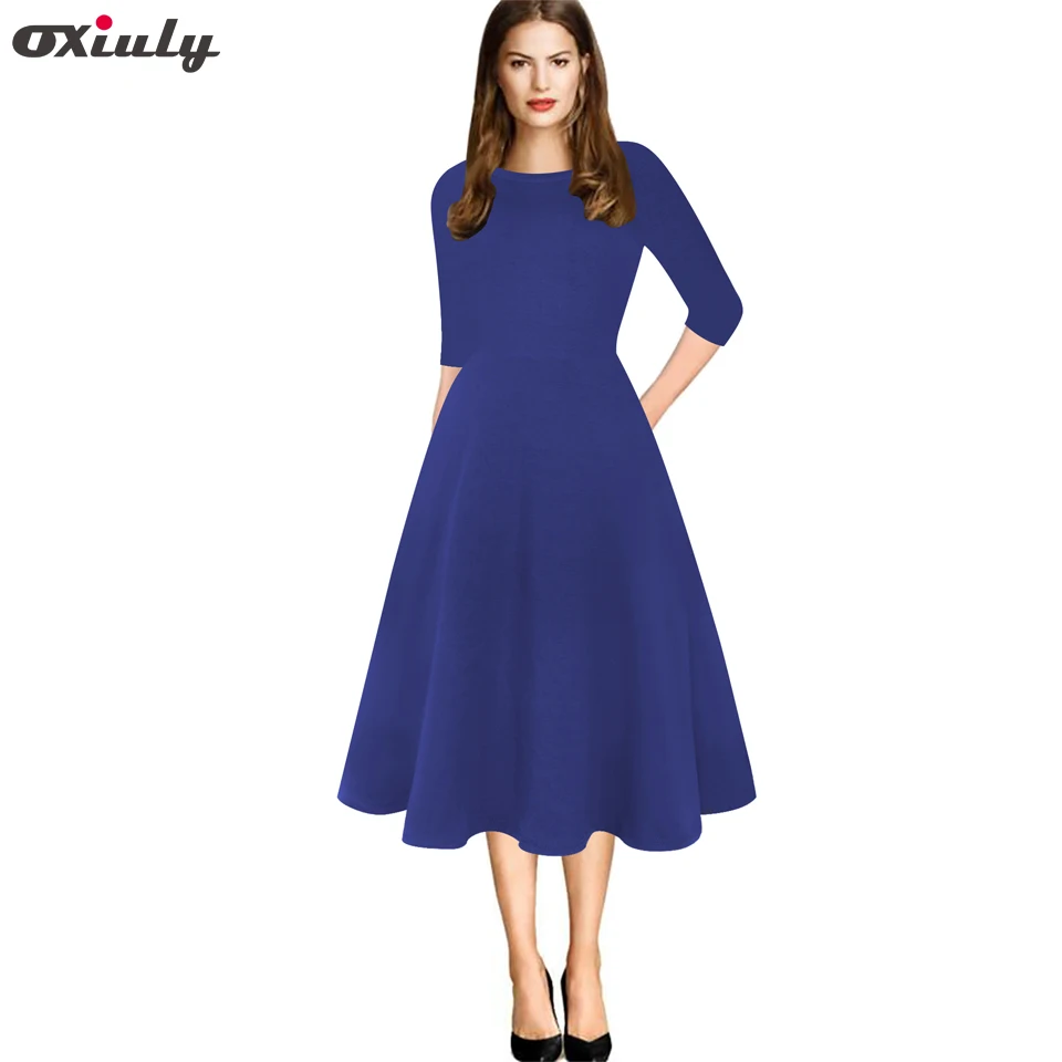Spring Vintage Solid Blue Army Green Three Quarter Sleeve A-Line Dress Women Elegant O-Neck Pocket Knee-Length Casual Dress
Spring Vintage Solid Blue Army Green Three Quarter Sleeve A-Line Dress Women Elegant O-Neck Pocket Knee-Length Casual Dress