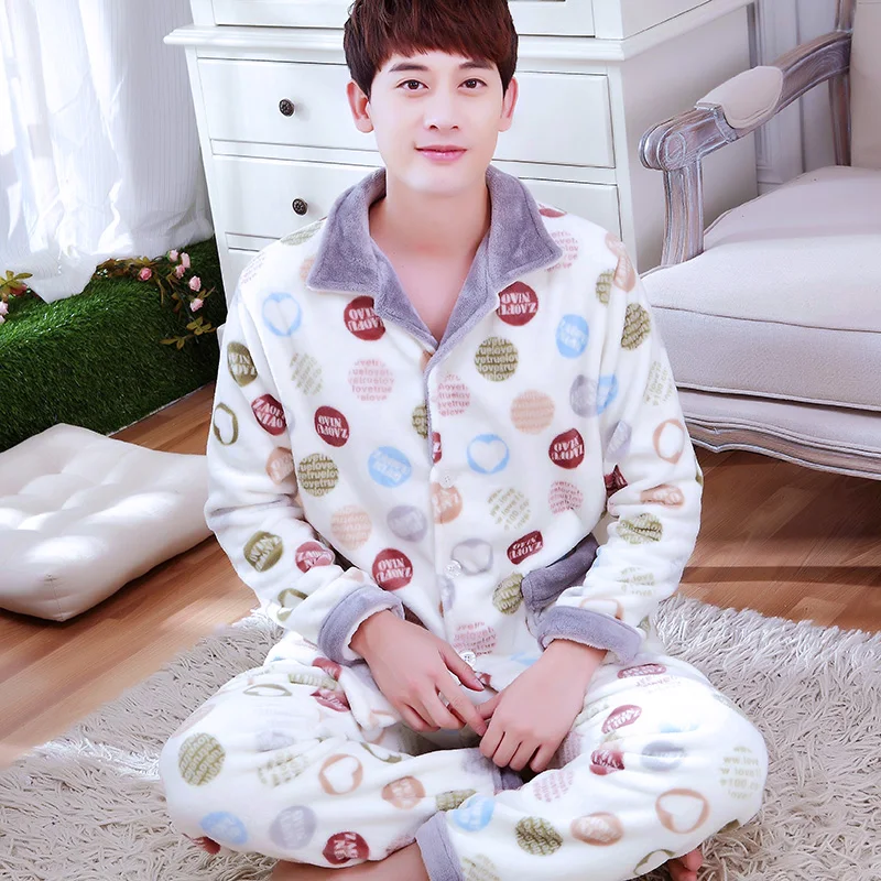 Male Winter Flannel Sleepwear Thicking Mens Warm Pajamas Male Long Sleeve Coral Fleece Soft Homewear Plus Size D-2075
Male Winter Flannel Sleepwear Thicking Mens Warm Pajamas Male Long Sleeve Coral Fleece Soft Homewear Plus Size D-2075