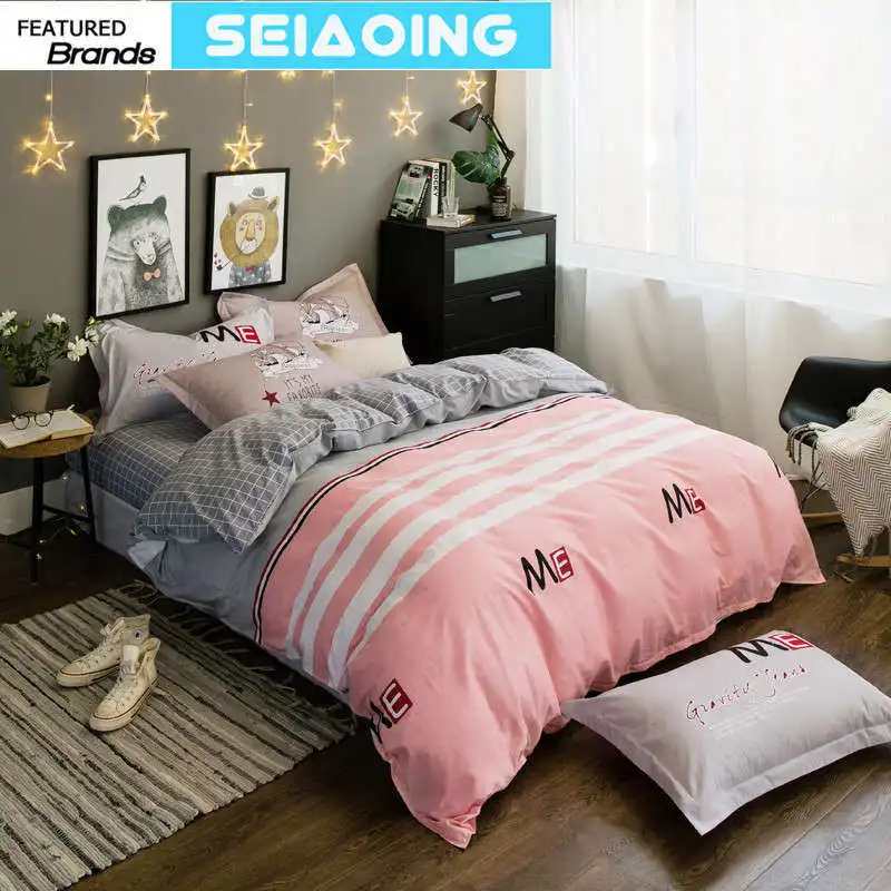 princess striped bed linens nordic bedding sets 100% cotton comforter covers 4/5pc girl adult home textile full queen size sheet
princess striped bed linens nordic bedding sets 100% cotton comforter covers 4/5pc girl adult home textile full queen size sheet