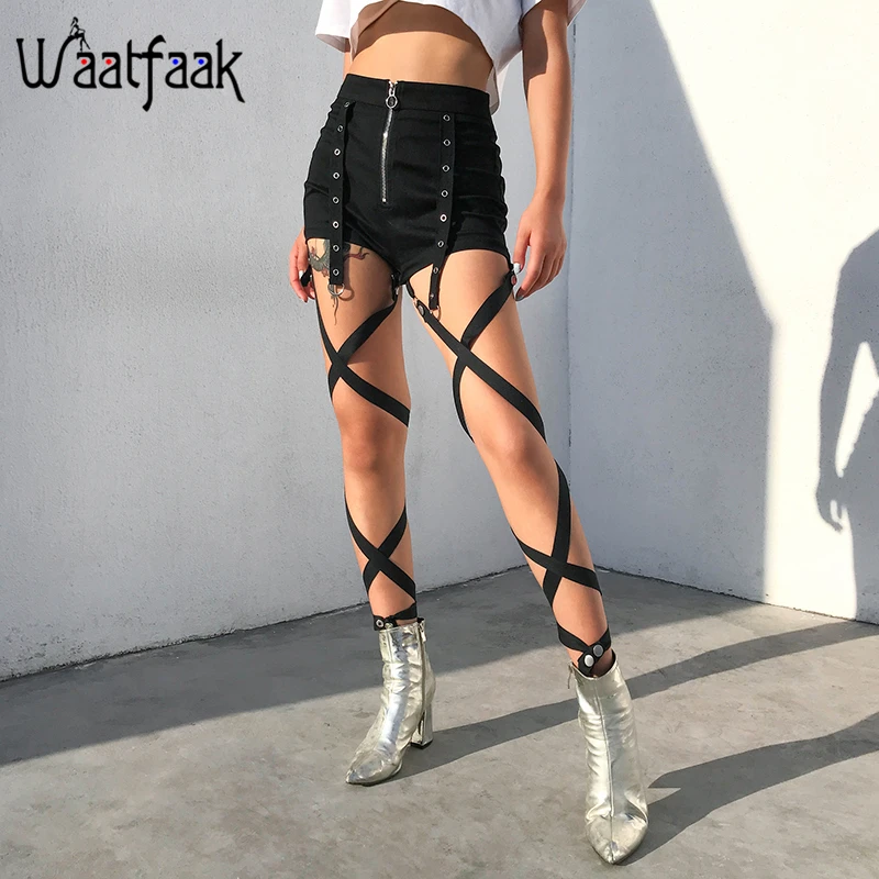 Waataak Zipper Up Front Sexy Black High Waist Bandage Pants Women Hip Hop Overalls Summer Punk Trousers Harajuku Hollow Out 2019
Waataak Zipper Up Front Sexy Black High Waist Bandage Pants Women Hip Hop Overalls Summer Punk Trousers Harajuku Hollow Out 2019