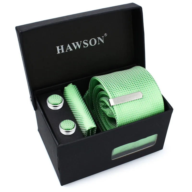 HAWSON Men's Tie Light Green Necktie Set with Pocket Square Tie-Clip and Button Cover Cuff-links Fashionable In 2019
HAWSON Men's Tie Light Green Necktie Set with Pocket Square Tie-Clip and Button Cover Cuff-links Fashionable In 2019