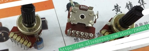 5 шт./лот Ying Jia 190 RK1212G Вертикальный двойной потенциометр B503 B50K длина ручки 16 мм