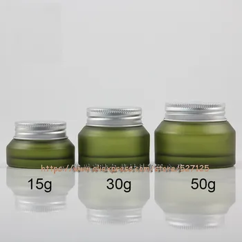 15g 30g 50g olive green frosted(painted) glass jar with silver lid,for eye cream/mask cream/facial cream/mini/sample container
15g 30g 50g olive green frosted(painted) glass jar with silver lid,for eye cream/mask cream/facial cream/mini/sample container