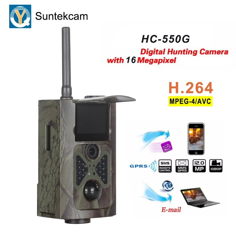 Suntekcam HC 550G 3g SMS MMS охоты камеры 16MP игра Камера IP65 Водонепроницаемый камера для