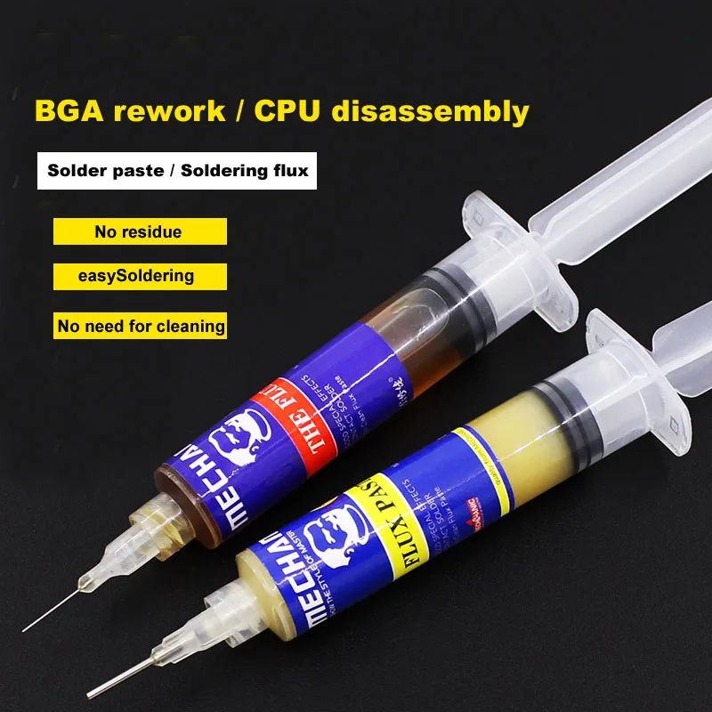 Newest Mechanic BGA Repair Scaling powder Pintype 10cc Paste flux for iphone CPU Chip disassembly Clean Mobile phone welding oil
Newest Mechanic BGA Repair Scaling powder Pintype 10cc Paste flux for iphone CPU Chip disassembly Clean Mobile phone welding oil