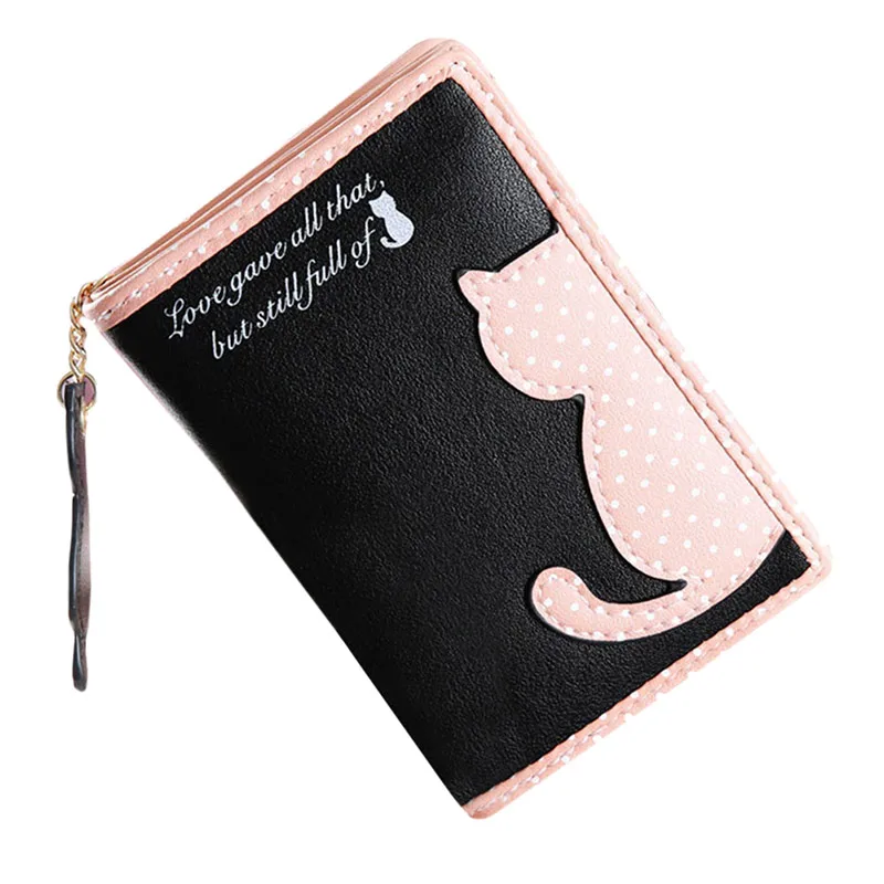 Cartoon Cat Style Purse Fashion Cute Women's Wallet Bifold PU Leather Coin Womens Bag Clutch Hand 88 WML99 | Багаж и сумки
