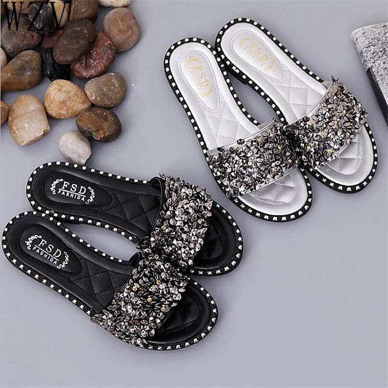 2019 Summer Women Casual Flat Beach Slippers Female Crystal Slides Slipper Shoes For Girls Fashion Woman Leisure Footwear b104
2019 Summer Women Casual Flat Beach Slippers Female Crystal Slides Slipper Shoes For Girls Fashion Woman Leisure Footwear b104