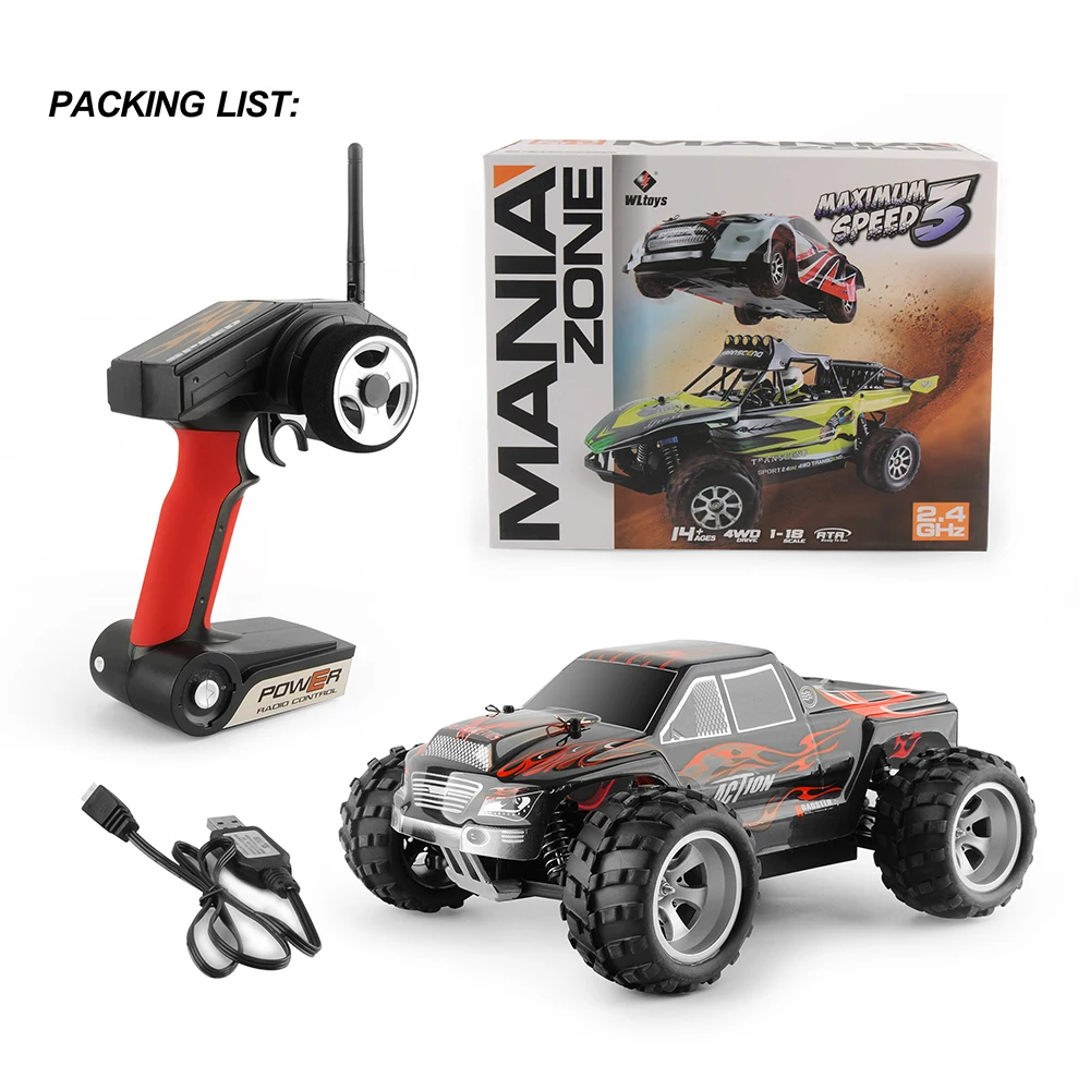 RC CAR Wltoys A979 1/18 2.4GHz 4WD Monster Rc Racing Car Remote Control Cars Radio-controlled Cars Machine RTR Kids Toys Gifts
RC CAR Wltoys A979 1/18 2.4GHz 4WD Monster Rc Racing Car Remote Control Cars Radio-controlled Cars Machine RTR Kids Toys Gifts