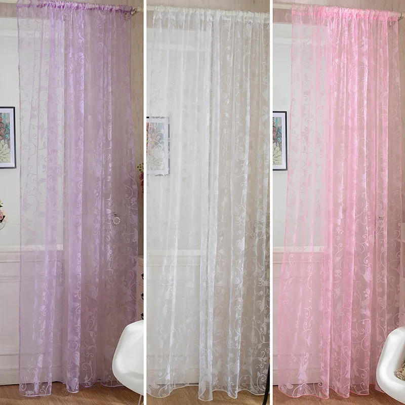 Door Drape Panel Scarf Sheer Voile Butterfly Flocked Yarn Window Curtain Decal Pink Curtain
Door Drape Panel Scarf Sheer Voile Butterfly Flocked Yarn Window Curtain Decal Pink Curtain