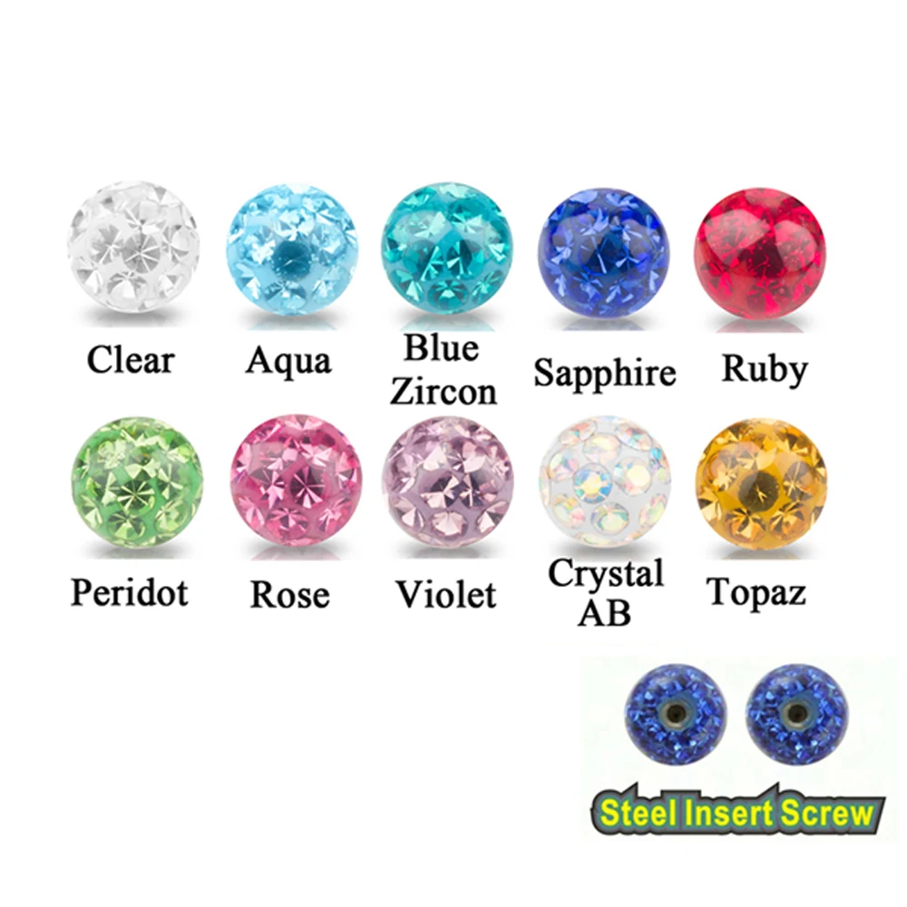 10Pc Crystal Ferido Body Piercing Replacement Ball for Ear Lip Ring Stud Tragus Catilage Labret Belly Navel Ring Nipple Jewelry
10Pc Crystal Ferido Body Piercing Replacement Ball for Ear Lip Ring Stud Tragus Catilage Labret Belly Navel Ring Nipple Jewelry