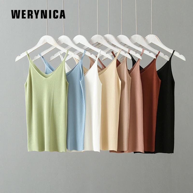 Werynica Spring New Solid Stitching V-neck Casual Camis Female Knitted Short Section Slim 8 Colors Outer Wear Shirt Trend Tank
Werynica Spring New Solid Stitching V-neck Casual Camis Female Knitted Short Section Slim 8 Colors Outer Wear Shirt Trend Tank