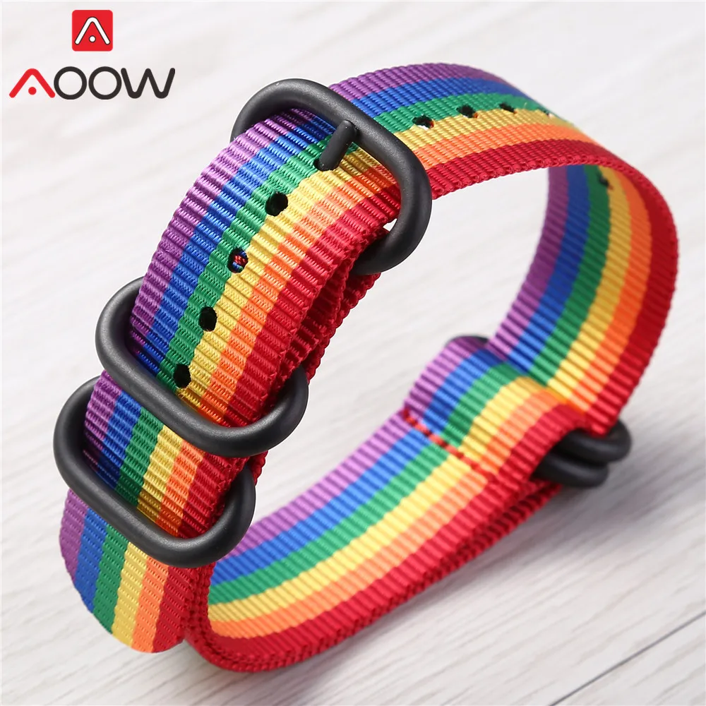 Heavy Duty Nylon NATO Watchband 18mm 20mm 22mm Striped Rainbow ZULU Strap Durable Waterproof Replacement Bracelet Watch Band
Heavy Duty Nylon NATO Watchband 18mm 20mm 22mm Striped Rainbow ZULU Strap Durable Waterproof Replacement Bracelet Watch Band