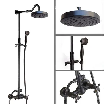 Black Oil Rubbed Bronze Dual Cross Handles Bathroom Rainfall Rain Shower Head Faucet Set Bath Mixer Tap Wall Mounted mrs708
Black Oil Rubbed Bronze Dual Cross Handles Bathroom Rainfall Rain Shower Head Faucet Set Bath Mixer Tap Wall Mounted mrs708