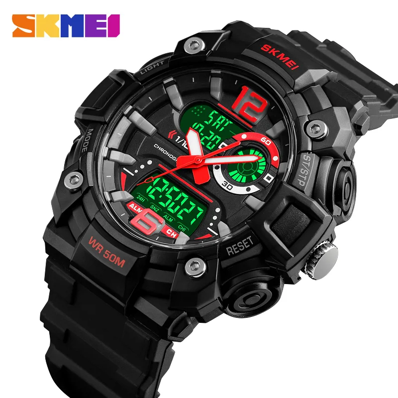 SKMEI Outdoor Sport Watch Men Multifunction 5Bar Waterproof LED Display Watches Luminous Chrono Digital 3Time Watch Reloj Hombre
SKMEI Outdoor Sport Watch Men Multifunction 5Bar Waterproof LED Display Watches Luminous Chrono Digital 3Time Watch Reloj Hombre